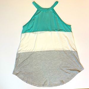 NWOT | Pink Lily | Style Influence Colorblock Tank Top | S | Teal